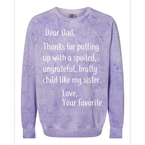 Dad Thanks For Putting Up With My Sister Colorblast Crewneck Sweatshirt