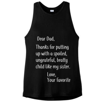 Dad Thanks For Putting Up With My Sister Ladies PosiCharge Tri-Blend Wicking Tank