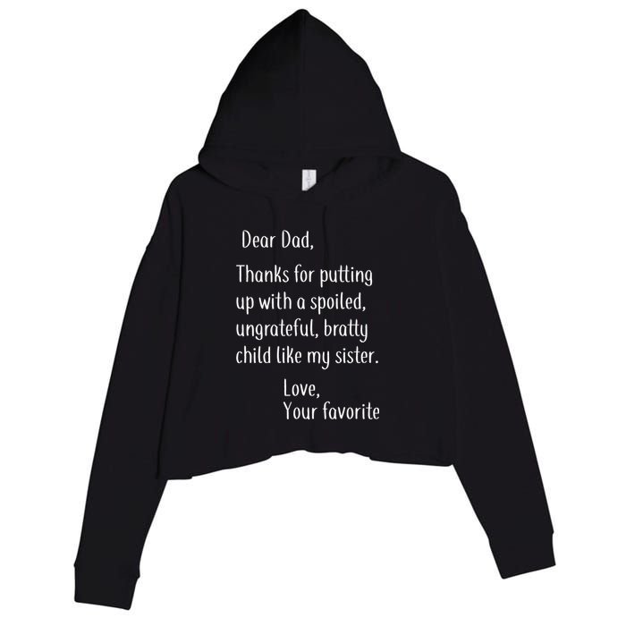 Dad Thanks For Putting Up With My Sister Crop Fleece Hoodie