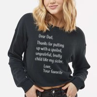 Dad Thanks For Putting Up With My Sister Cropped Pullover Crew