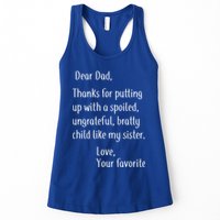 Dad Thanks For Putting Up With My Sister Womens Tank Top
