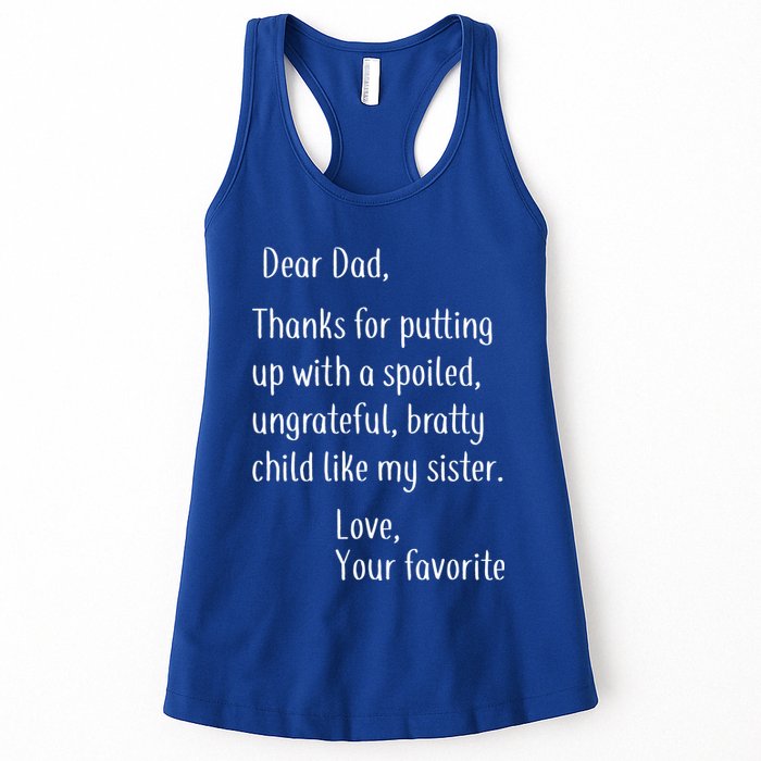 Dad Thanks For Putting Up With My Sister Womens Tank Top