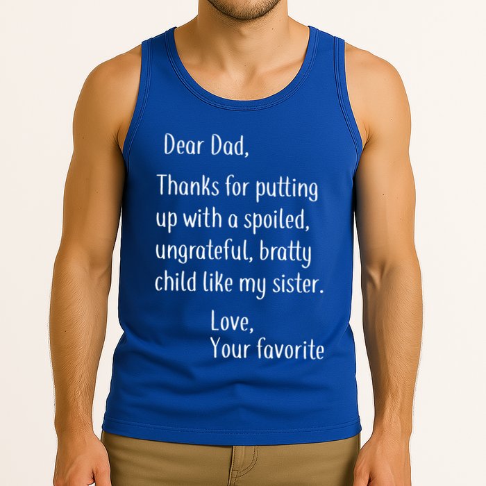 Dad Thanks For Putting Up With My Sister Tank Top