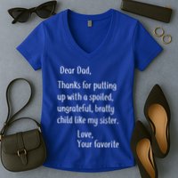Dad Thanks For Putting Up With My Sister Women's V-Neck T-Shirt