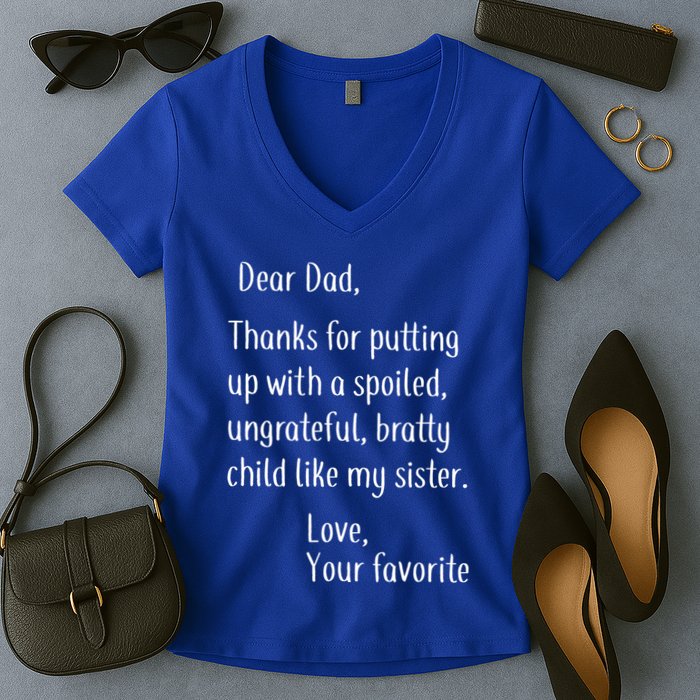 Dad Thanks For Putting Up With My Sister Women's V-Neck T-Shirt