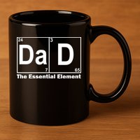 Dad The Essential Element Table 11oz C Handle Ceramic Mug