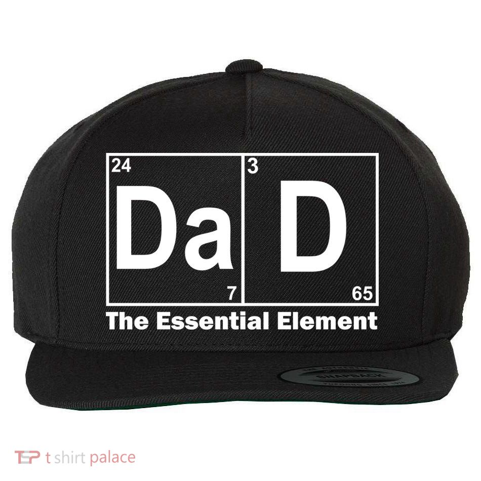 Dad The Essential Element Table Wool Snapback Cap