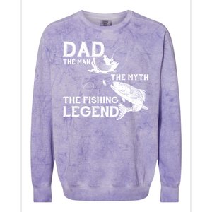 Dad The Fishing Legend Colorblast Crewneck Sweatshirt