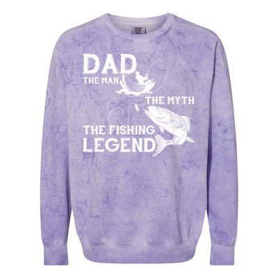 Dad The Fishing Legend Colorblast Crewneck Sweatshirt