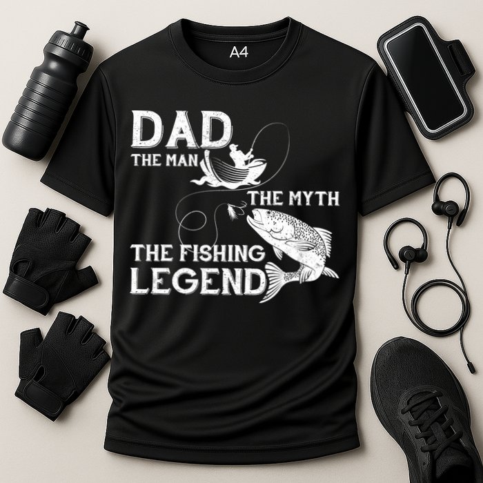 Dad The Fishing Legend Cooling Performance Crew T-Shirt