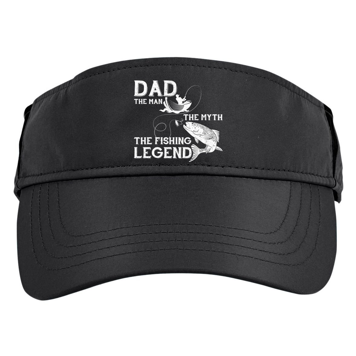 Dad The Fishing Legend Adult Drive Performance Visor
