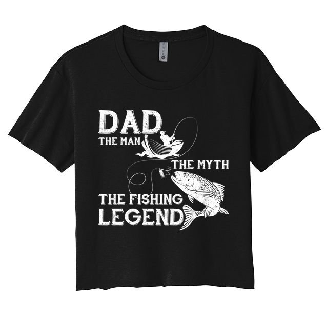 Dad The Fishing Legend Crop Top