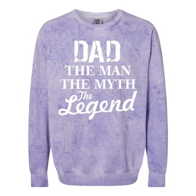 Dad The Man Myth Legend Colorblast Crewneck Sweatshirt