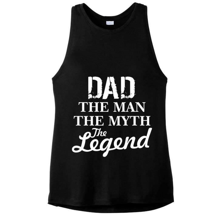Dad The Man Myth Legend Ladies PosiCharge Tri-Blend Wicking Tank