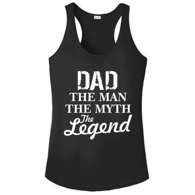 Dad The Man Myth Legend Ladies PosiCharge Competitor Racerback Tank