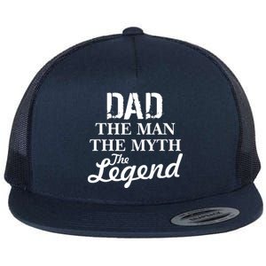 Dad The Man Myth Legend Flat Bill Trucker Hat