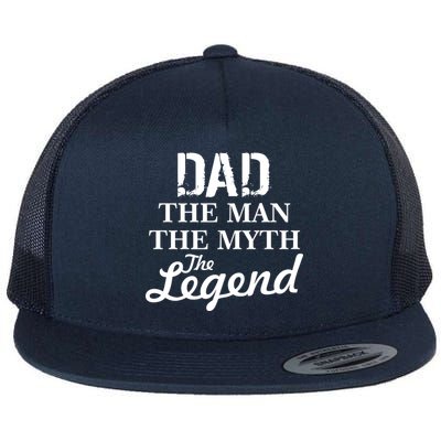 Dad The Man Myth Legend Flat Bill Trucker Hat