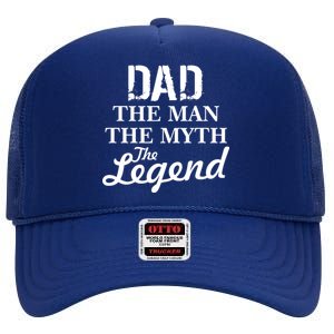 Dad The Man Myth Legend High Crown Mesh Back Trucker Hat