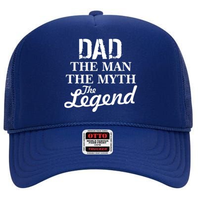 Dad The Man Myth Legend High Crown Mesh Back Trucker Hat