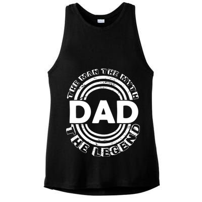 Dad The Man Myth The Legend Funny Ladies PosiCharge Tri-Blend Wicking Tank