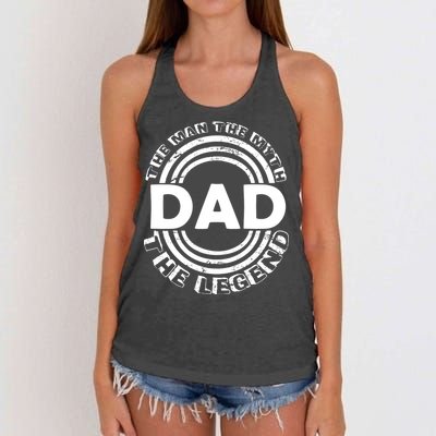 Dad The Man Myth The Legend Funny Women's Knotted Racerback Tank