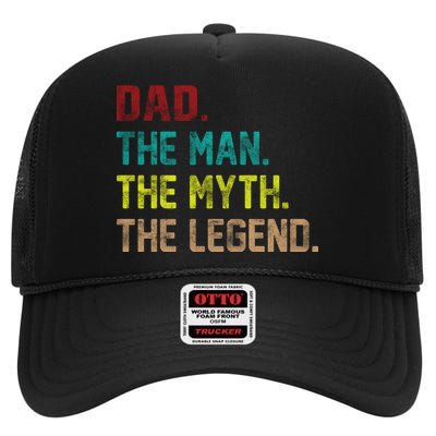 Dad The Man The Myth The Legend  High Crown Mesh Back Trucker Hat