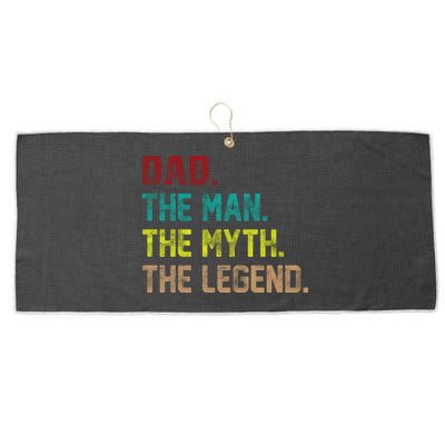 Dad The Man The Myth The Legend  Large Microfiber Waffle Golf Towel