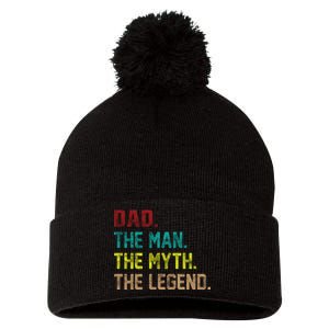 Dad The Man The Myth The Legend  Pom Pom 12in Knit Beanie