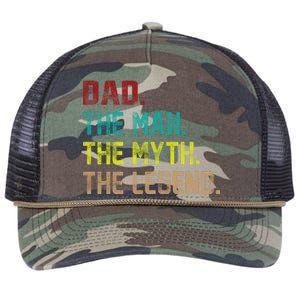 Dad The Man The Myth The Legend  Retro Rope Trucker Hat Cap