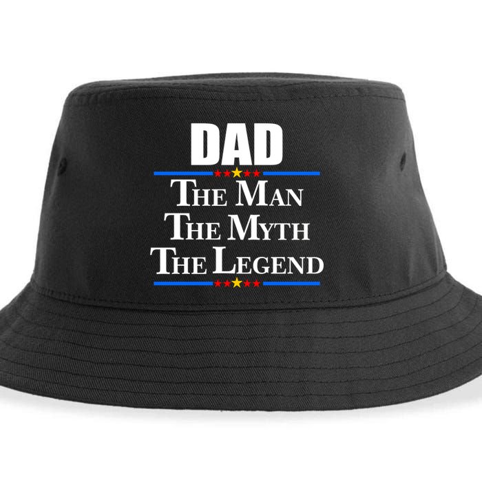 Dad The Man The Myth The Legend Stars Sustainable Bucket Hat