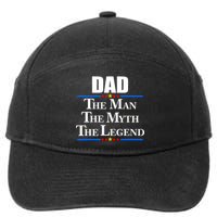 Dad The Man The Myth The Legend Stars 7-Panel Snapback Hat