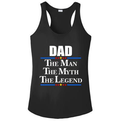Dad The Man The Myth The Legend Stars Ladies PosiCharge Competitor Racerback Tank
