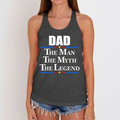 Dad The Man The Myth The Legend Stars Women's Knotted Racerback Tank