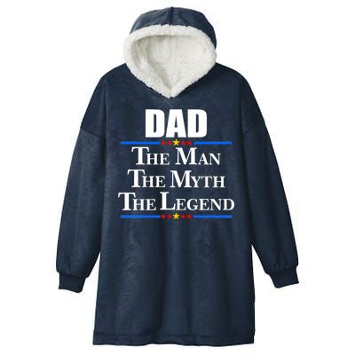 Dad The Man The Myth The Legend Stars Hooded Wearable Blanket