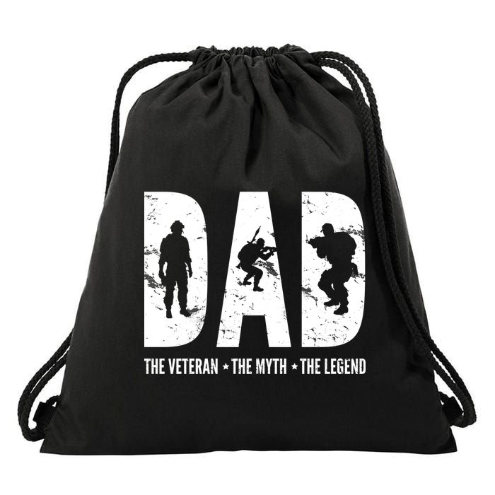 Dad The Veteran The Myth The Legend Drawstring Bag