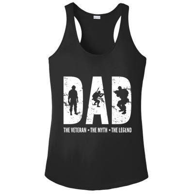Dad The Veteran The Myth The Legend Ladies PosiCharge Competitor Racerback Tank