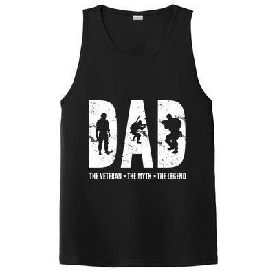 Dad The Veteran The Myth The Legend PosiCharge Competitor Tank