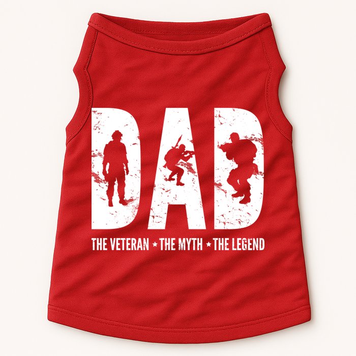 Dad The Veteran The Myth The Legend Doggie Tank