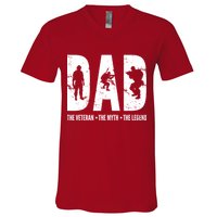 Dad The Veteran The Myth The Legend V-Neck T-Shirt