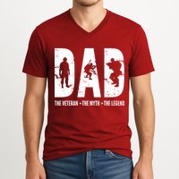 Dad The Veteran The Myth The Legend V-Neck T-Shirt