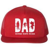 Dad The Veteran The Myth The Legend Flat Bill Trucker Hat