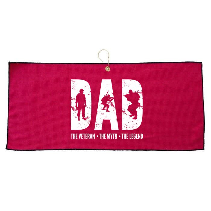 Dad The Veteran The Myth The Legend Large Microfiber Waffle Golf Towel