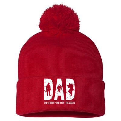 Dad The Veteran The Myth The Legend Pom Pom 12in Knit Beanie