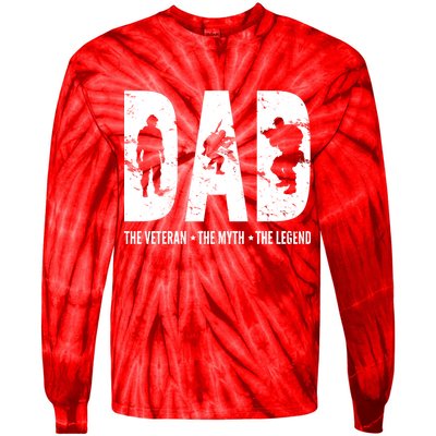 Dad The Veteran The Myth The Legend Tie-Dye Long Sleeve Shirt