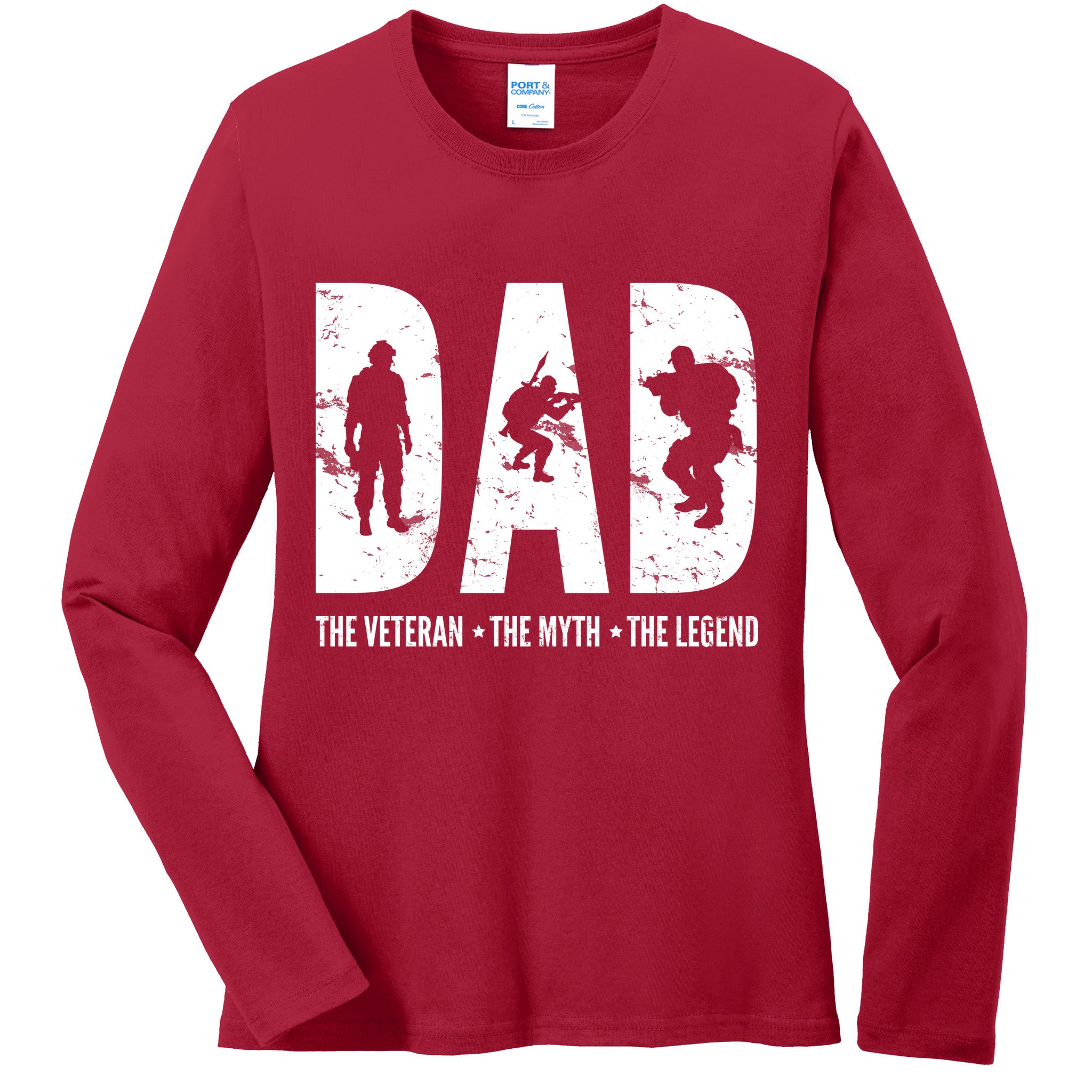 Dad The Veteran The Myth The Legend Ladies Long Sleeve Shirt