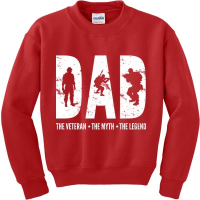 Dad The Veteran The Myth The Legend Kids Sweatshirt