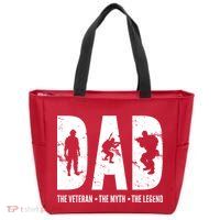 Dad The Veteran The Myth The Legend Zip Tote Bag