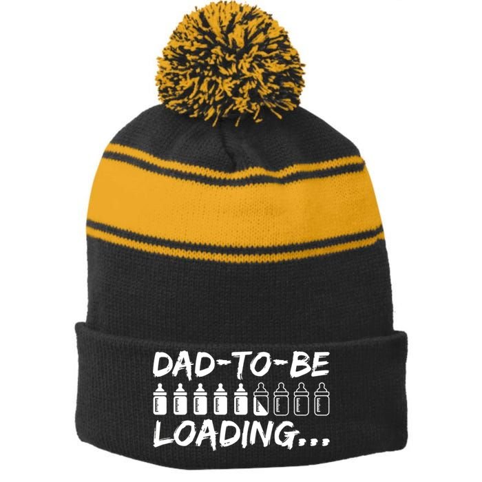 Dad To Be Loading Future Daddy Stripe Pom Pom Beanie