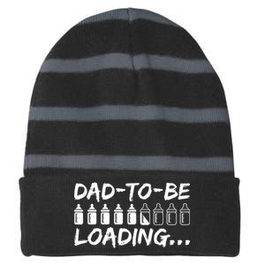 Dad To Be Loading Future Daddy Striped Beanie with Solid Band