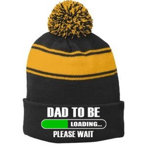 Dad To Be Loading Please Wait Stripe Pom Pom Beanie